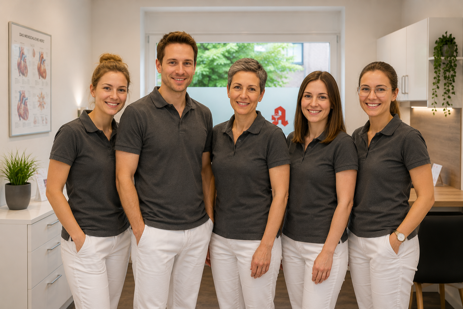 Das Team der Praxis vor Ort